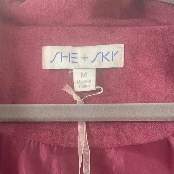 She + Sky Deep Red Fringe Blazer - Picture 4 of 6